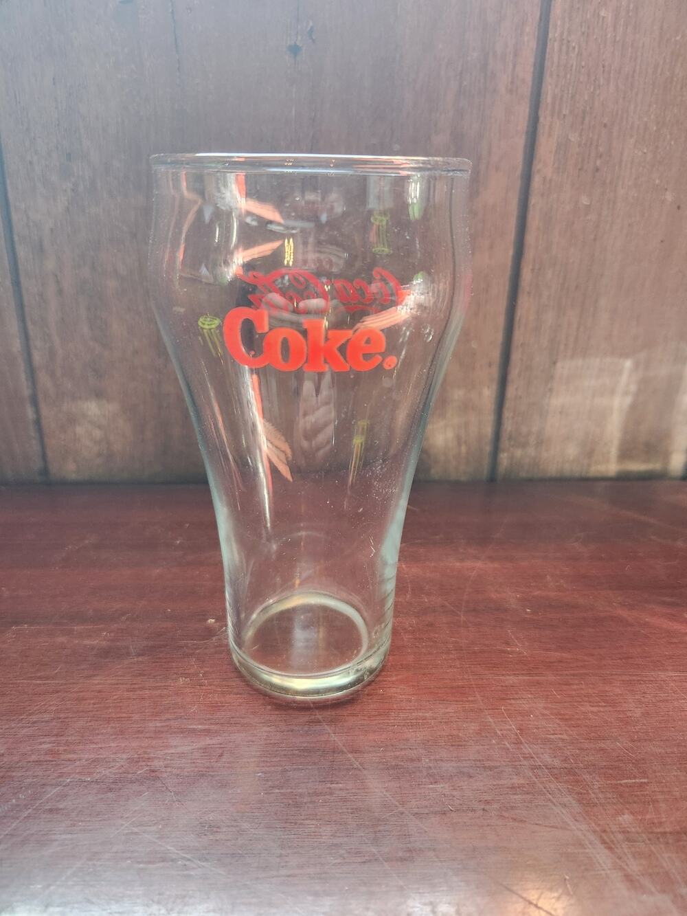 Vintage Coca-Cola Coke Script Red Logo Bell Glass Soda Fountain Tumbler